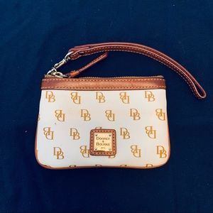 Dooney & Bourke White Signature Leather Wristlet